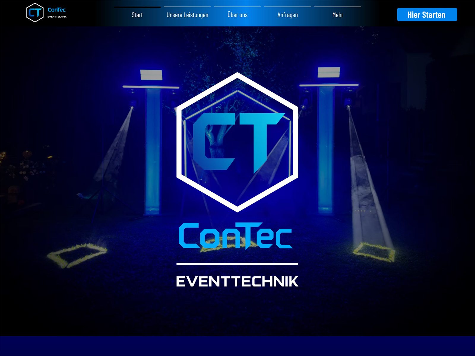 Startseite von ConTec Eventtechnik, von uns gebaut